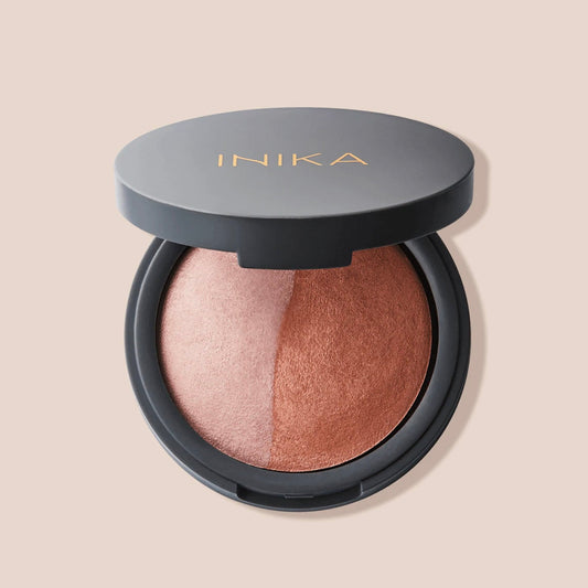 Organic Mineral Baked Blush Duo - Pink Tickle | Inika