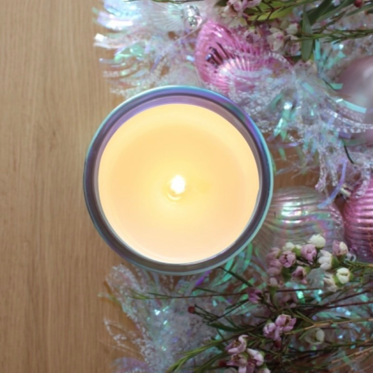 Christmas Tinsel Candle