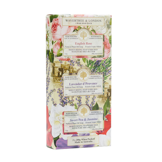 Trio Soap Bar Gift Set English Rose Posie